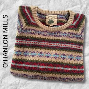 {O’Hanlon Mills} Fair Isle Crew Neck Sweater